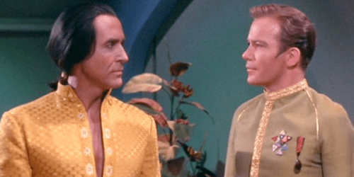 William Shatner with Ricardo Montalban in the episode Space Seed.