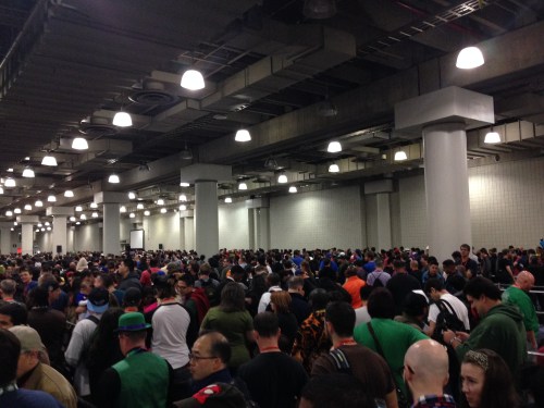 The view from my spot in row seven. And there were several more rows after me.