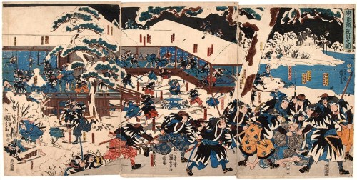Japanese woodblock print of the forty-seven samurai
