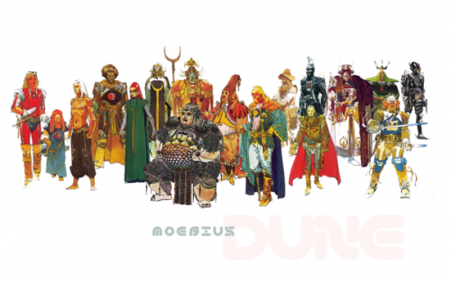Various character designs by Moebius