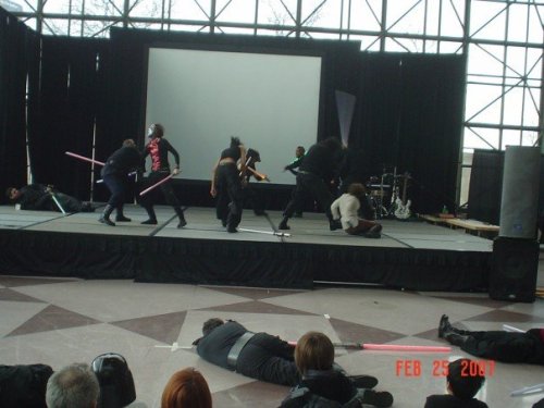 The Manifesto Stage, during a lightsaber fight.
