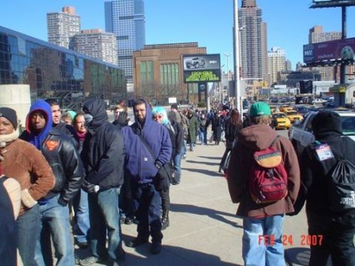 The frozen line from hell, about half way up.