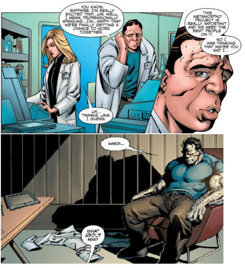 Two different panels of the same character, Java.